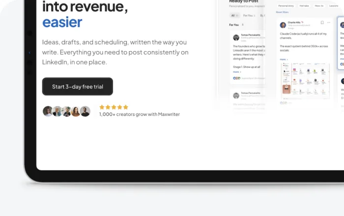 Maxwriter landing page