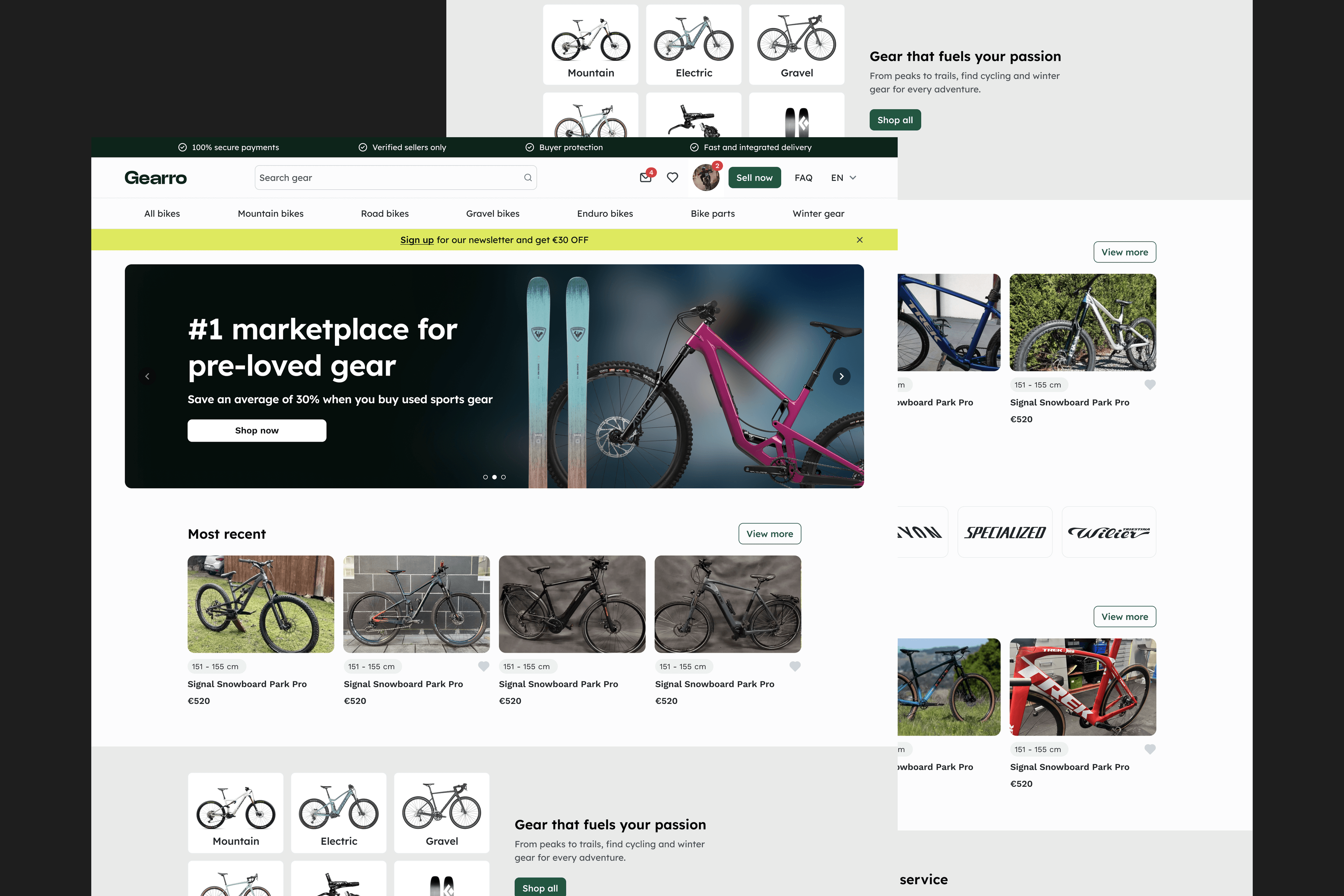 Gearro landing page