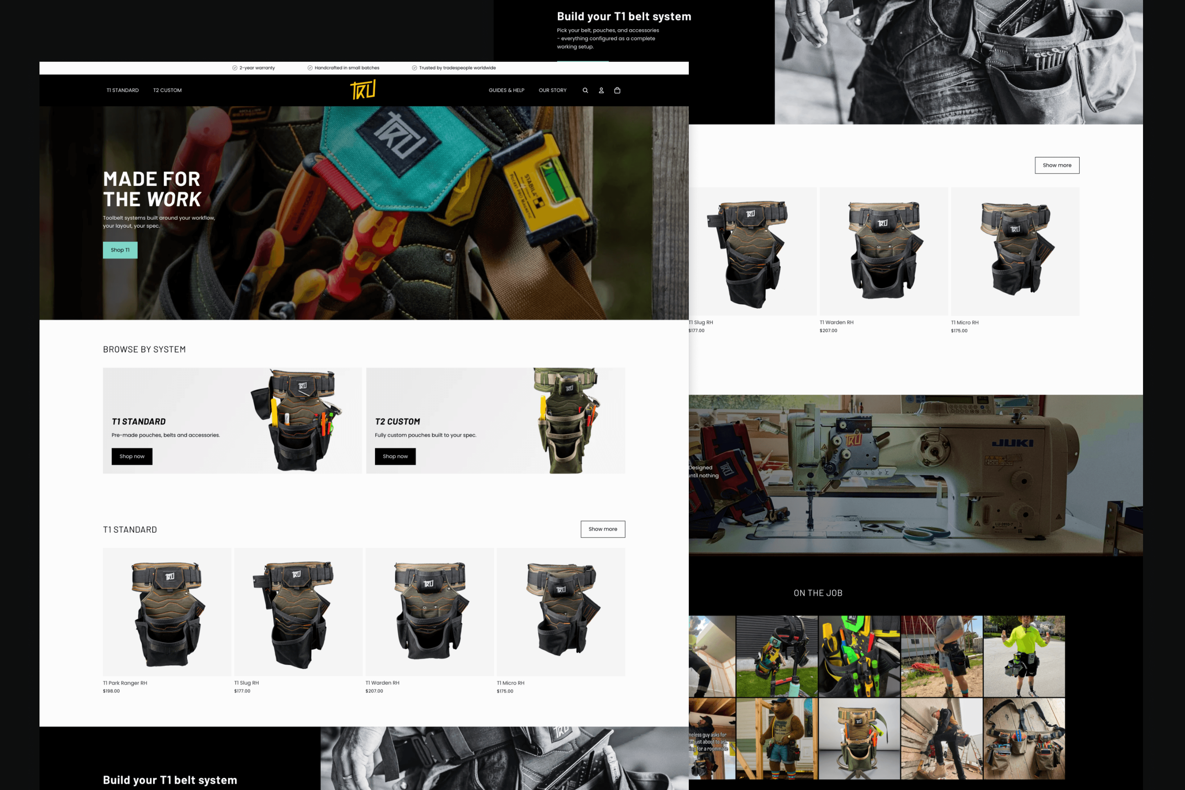TruGear landing page design