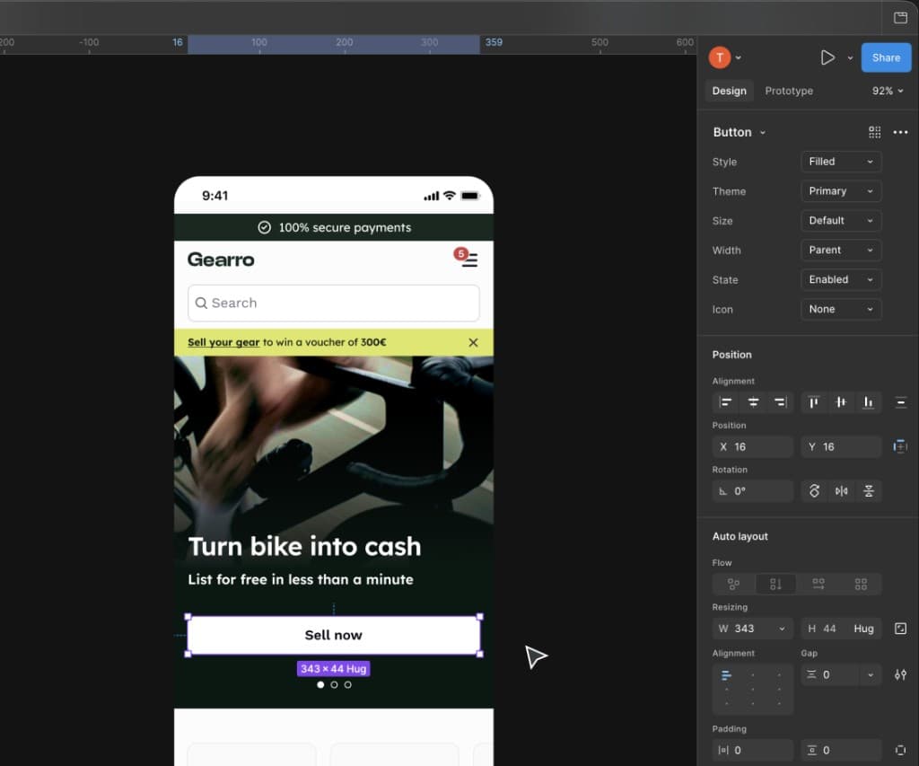Gear marketplace mobile and desktop mockup